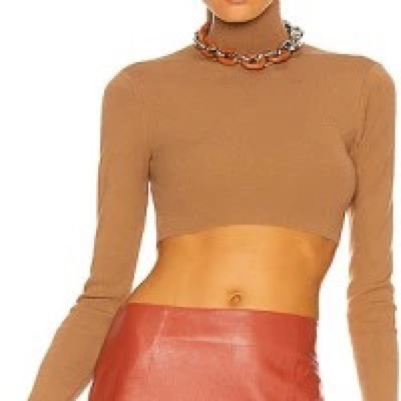 ZEYNEP ARCAY LEATHER STRAP CROPPED TURTLENECK, SZ IT/40 FR/36 US/2-4 - Picture 4 of 14